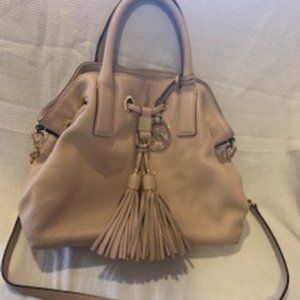 MICHAEL KORS tan leather crossbody bag